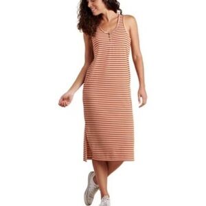 Toad&Co Rust and Cream Striped Dress